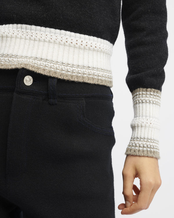 Barrie Pull Chiné Col V En Cachemire