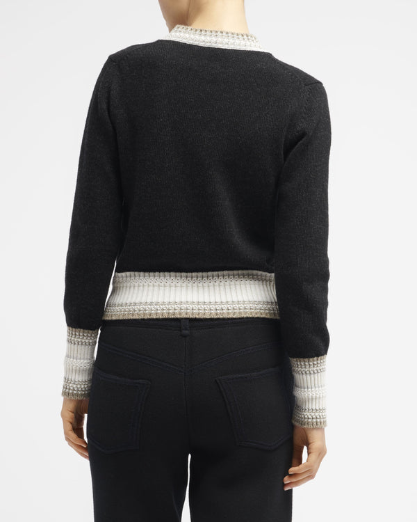 Barrie Pull Chiné Col V En Cachemire