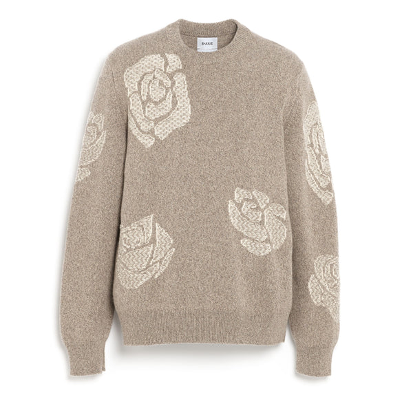 Barrie Pull Col Rond En Cachemire à Motif Roses