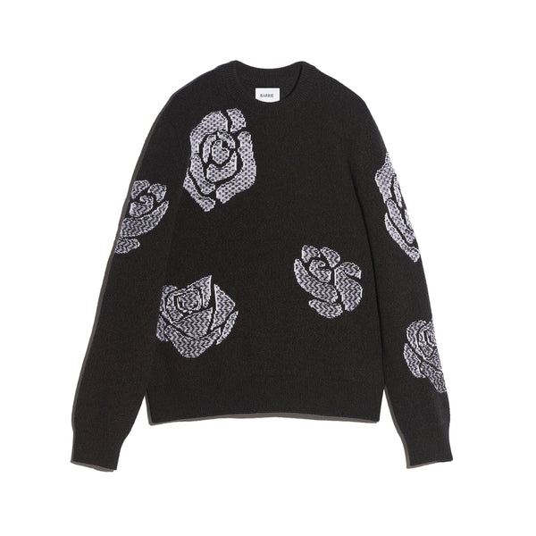 Barrie Pull Col Rond En Cachemire à Motif Roses
