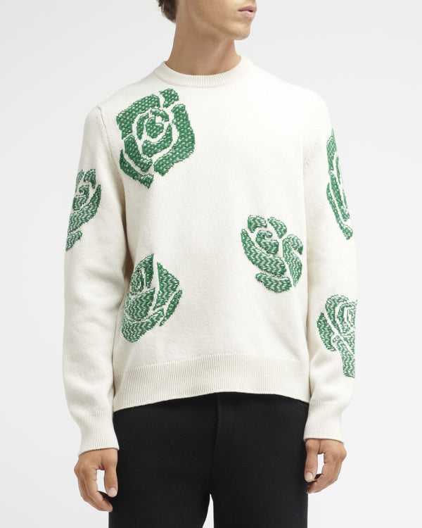 Barrie Pull Col Rond En Cachemire à Motif Roses