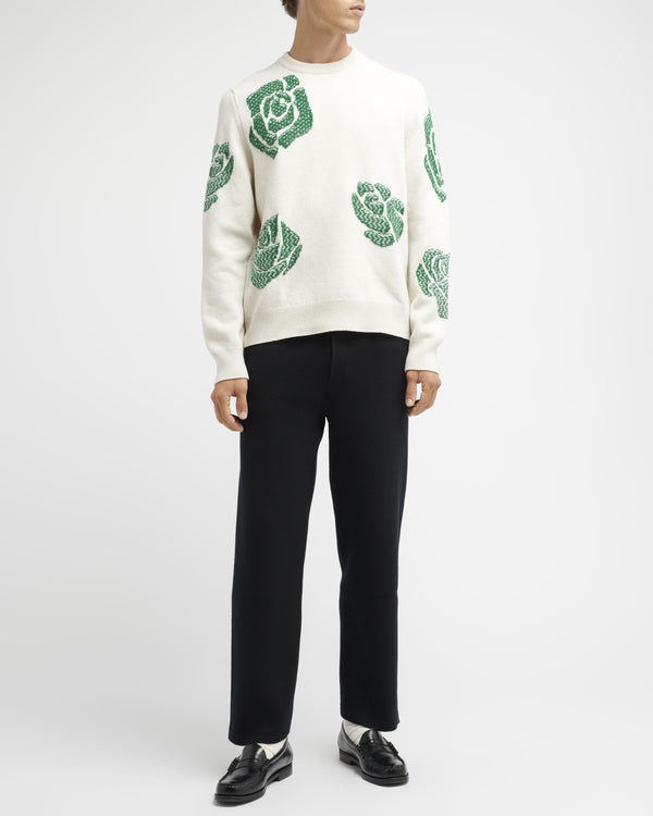 Barrie Pull Col Rond En Cachemire à Motif Roses