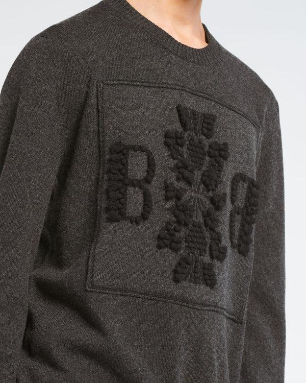 Barrie Pull Col Rond Logo 3D En Cachemire