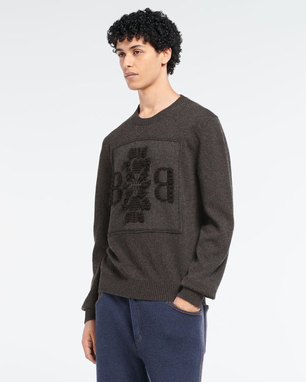 Barrie Pull Col Rond Logo 3D En Cachemire
