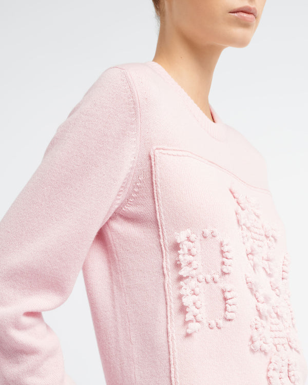 Barrie Pull Col Rond Logo 3D En Cachemire