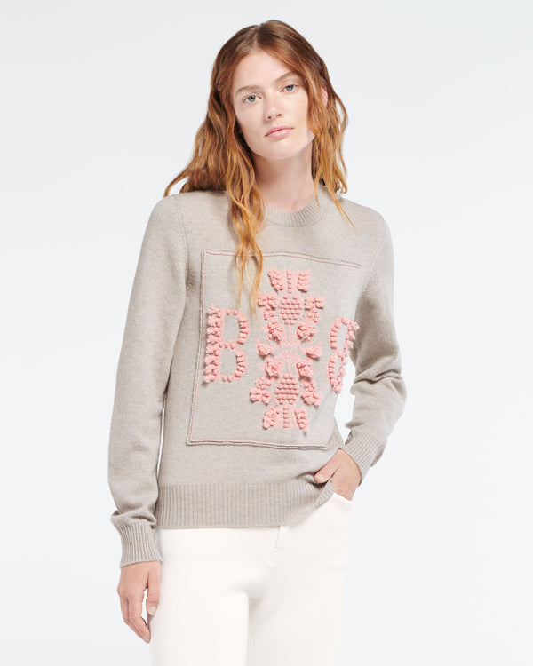Barrie Pull Col Rond Logo 3D En Cachemire