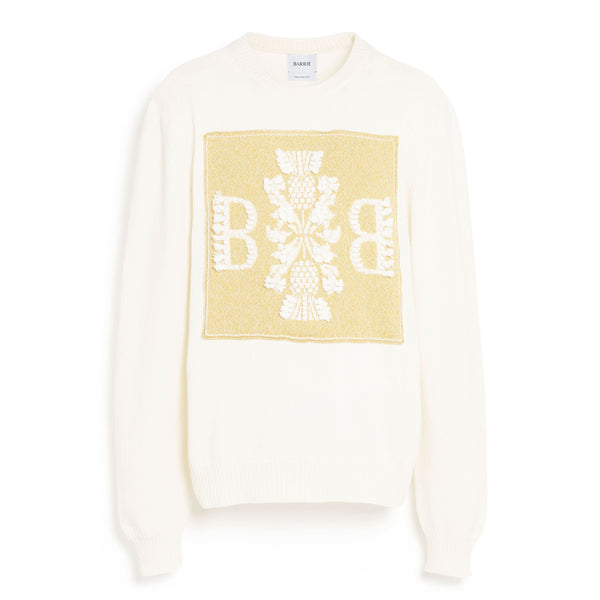 barrie Pull col rond logo 3D en cachemire