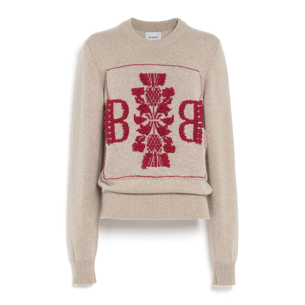 Barrie Pull Col Rond Logo 3D En Cachemire