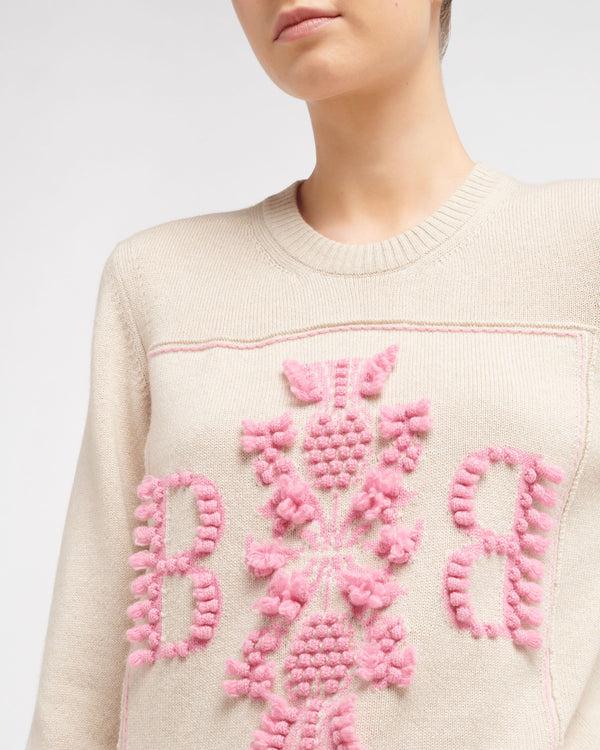 Barrie Pull Col Rond Logo 3D En Cachemire