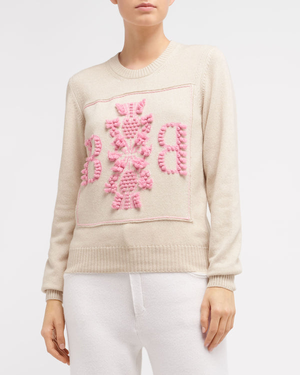 Barrie Pull Col Rond Logo 3D En Cachemire