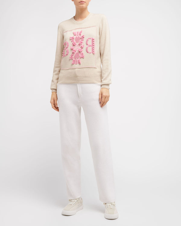 Barrie Pull Col Rond Logo 3D En Cachemire