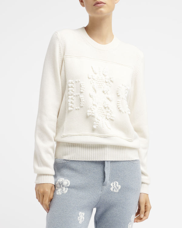 Barrie Pull Col Rond Logo 3D En Cachemire