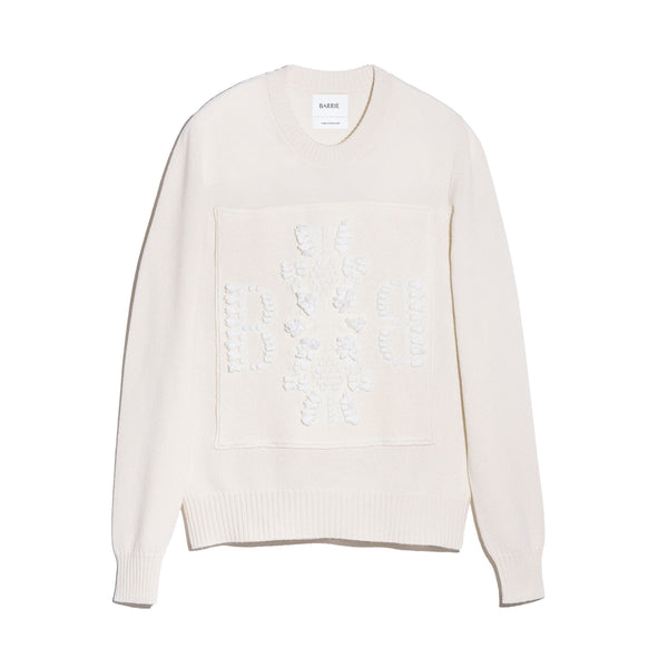 barrie Pull col rond logo 3D en cachemire