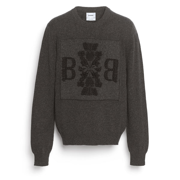 barrie Pull col rond logo 3D en cachemire