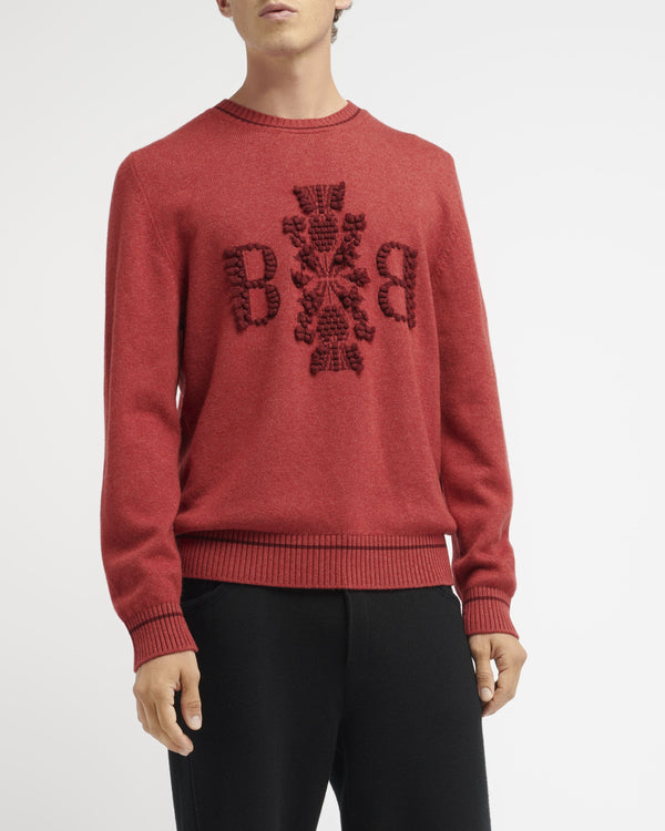 Barrie Pull Col Rond Logo Barrie 3D En Cachemire