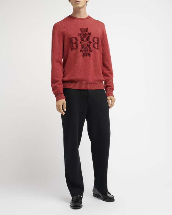 Barrie Pull Col Rond Logo Barrie 3D En Cachemire