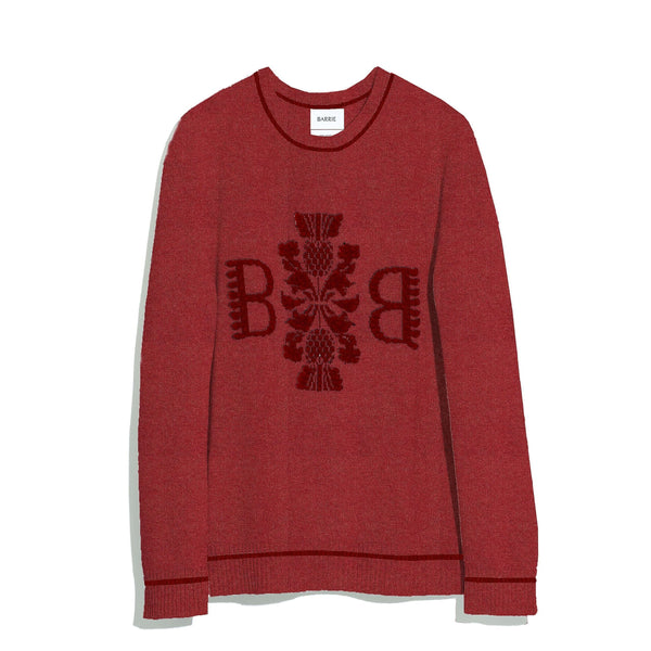 barrie Pull col rond logo Barrie 3D en cachemire