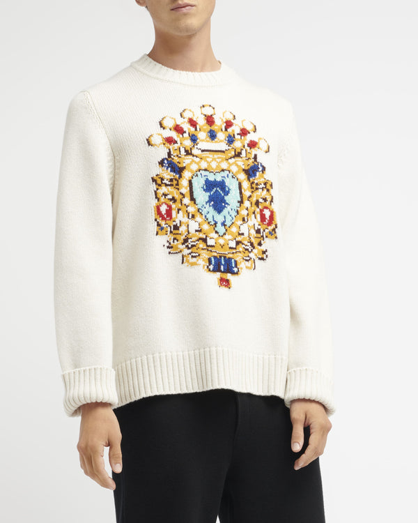 Barrie Pull Col Rond Motif Bijou En Cachemire