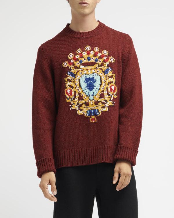 Barrie Pull Col Rond Motif Bijou En Cachemire