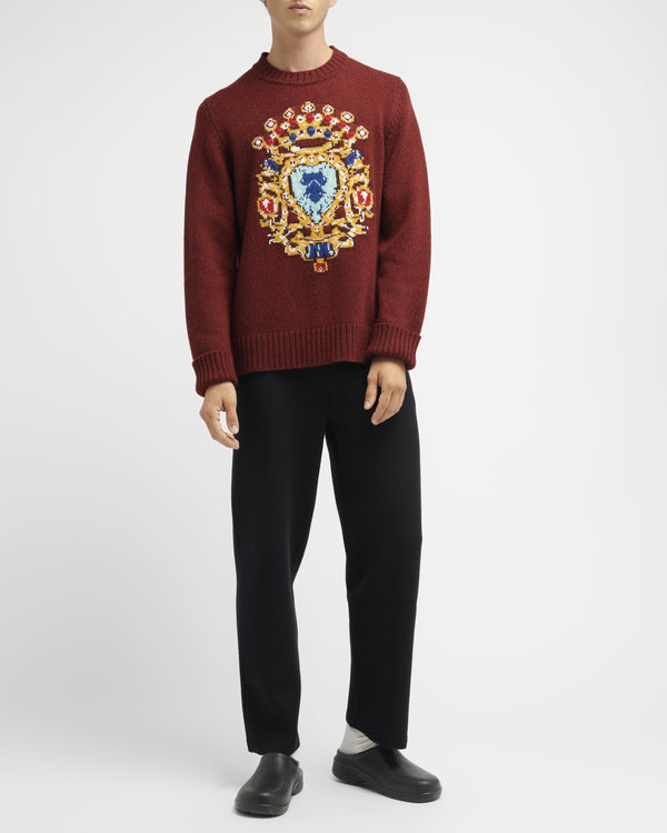 Barrie Pull Col Rond Motif Bijou En Cachemire