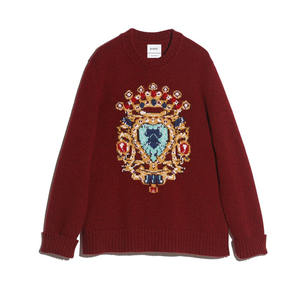 barrie Pull col rond motif bijou en cachemire