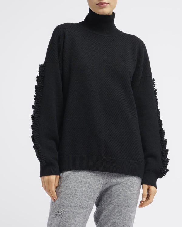 Barrie Pull Col Roulé Détail 3D En Cachemire