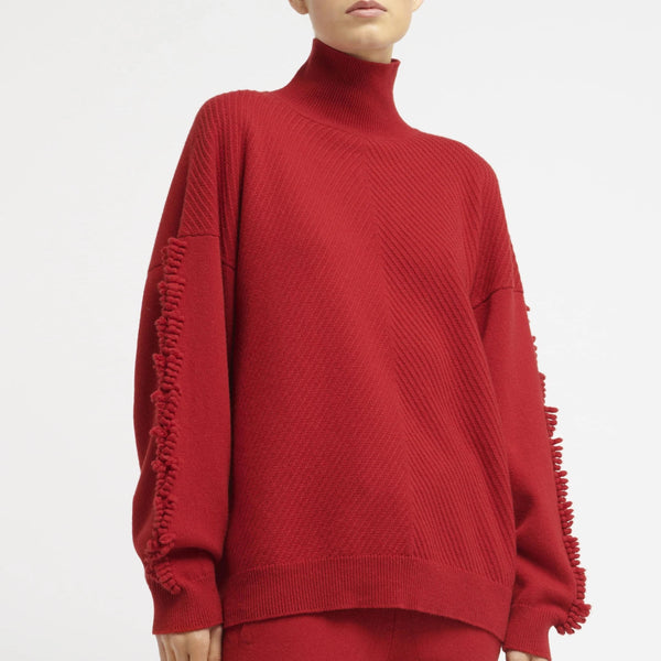 barrie Pull col roulé détail 3D en cachemire