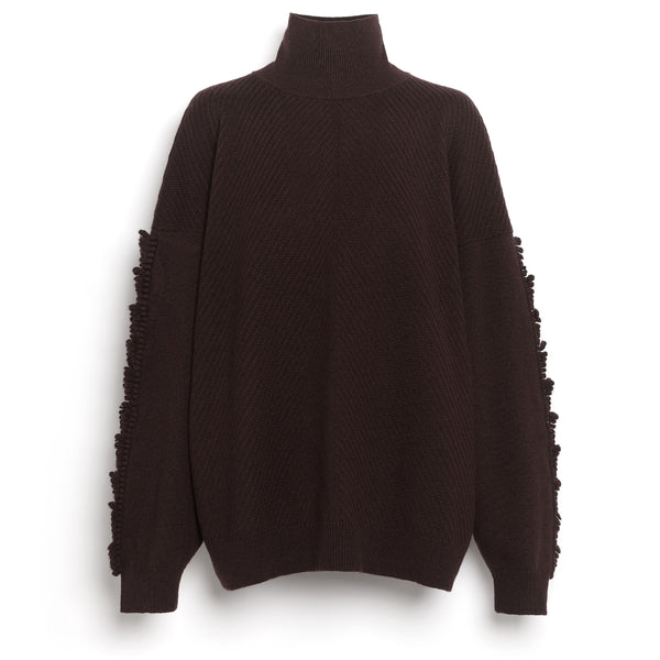 barrie Pull col roulé détail 3D en cachemire