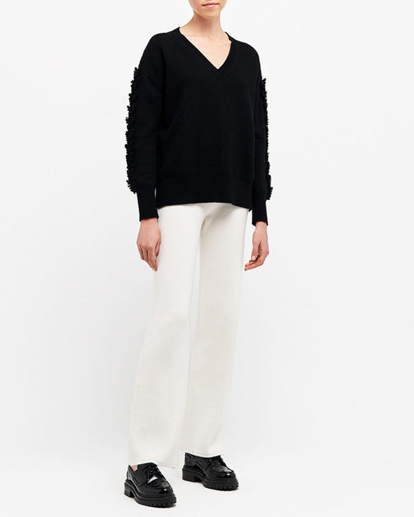 Barrie Pull Col V Détail 3D En Cachemire
