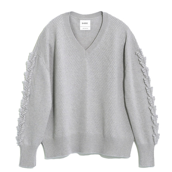 barrie Pull col V détail 3D en cachemire