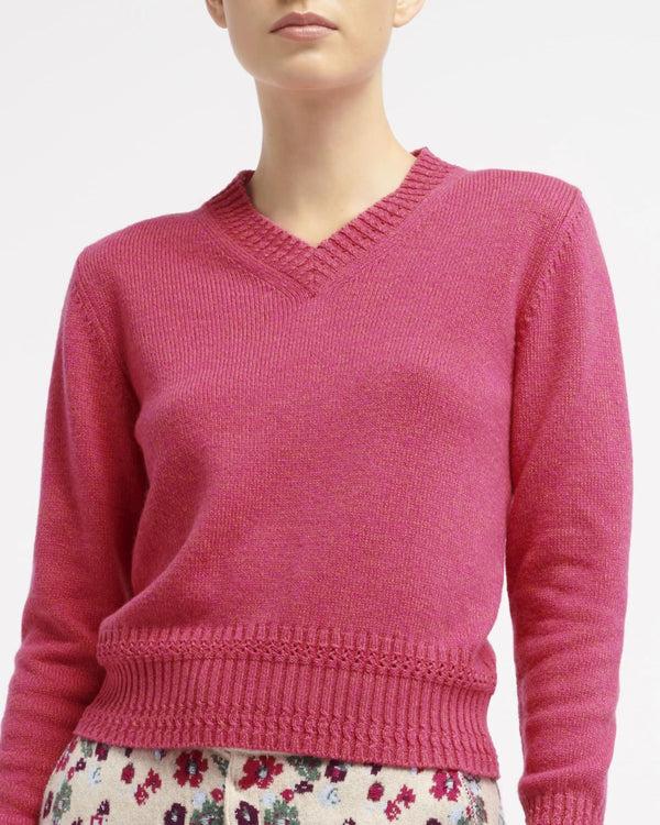 Barrie Pull Col V En Cachemire