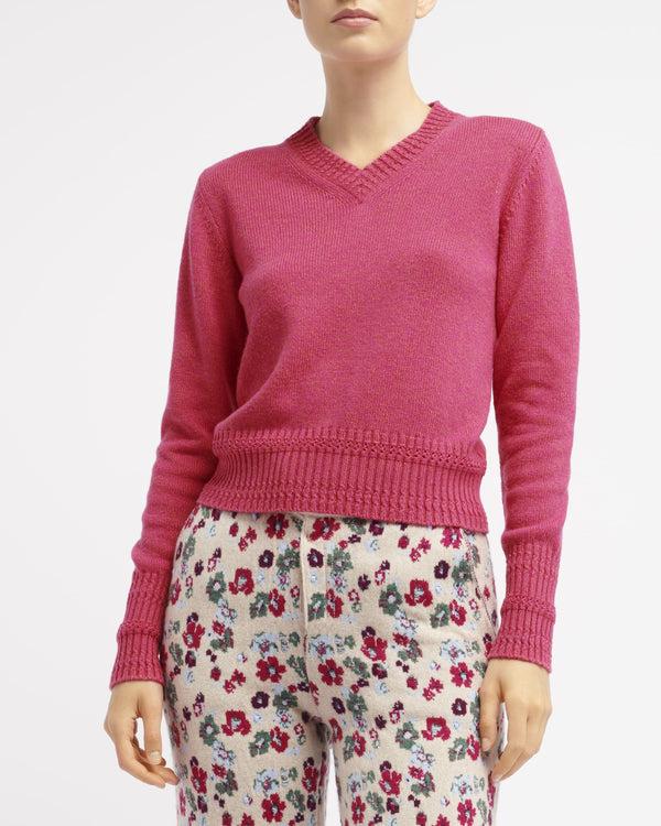 Barrie Pull Col V En Cachemire