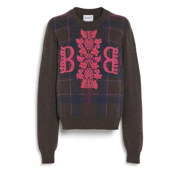 Barrie Pull En Cachemire à Motif Tartan Et Logo 3D