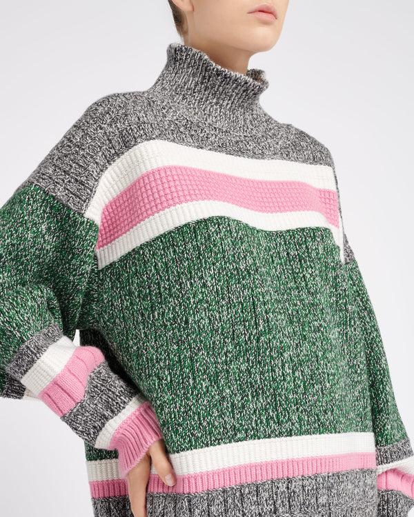Barrie Pull En Cachemire à Rayures Et Col Roulé