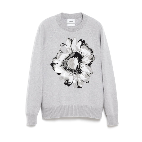 barrie Pull en cachemire et coton à motif fleur