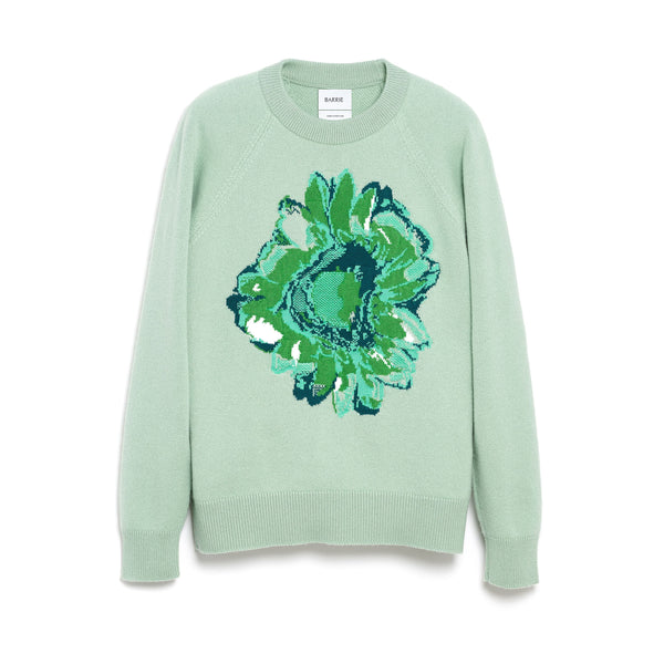 barrie Pull en cachemire et coton à motif fleur