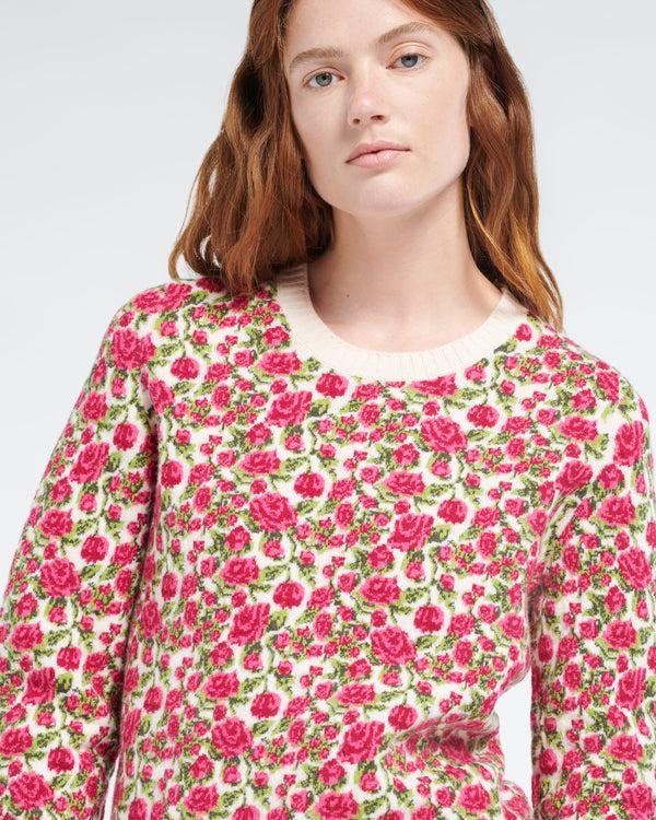Barrie Pull En Cachemire Et Laine à Motif Roses