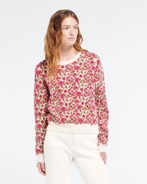 Barrie Pull En Cachemire Et Laine à Motif Roses