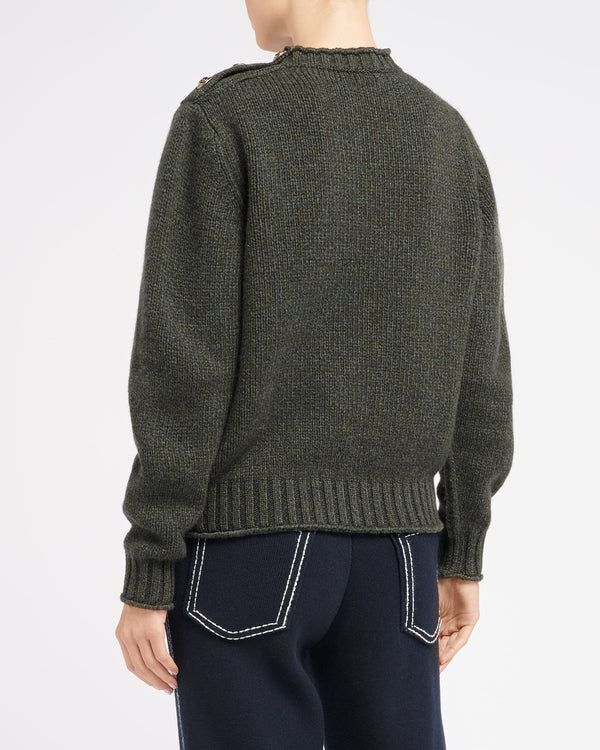 Barrie Pull épais En Cachemire à Boutons Dorés