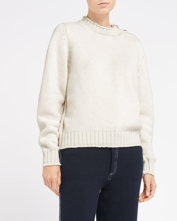 Barrie Pull épais En Cachemire à Boutons Dorés