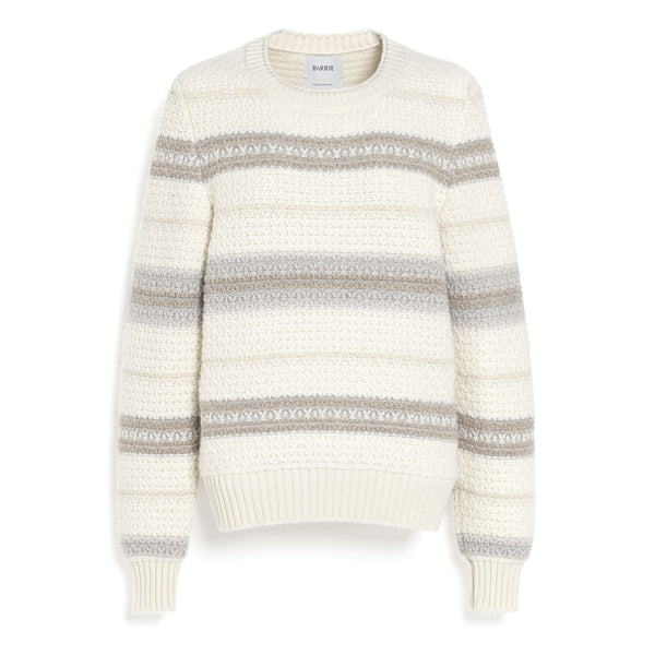 barrie Pull épais en cachemire à rayures