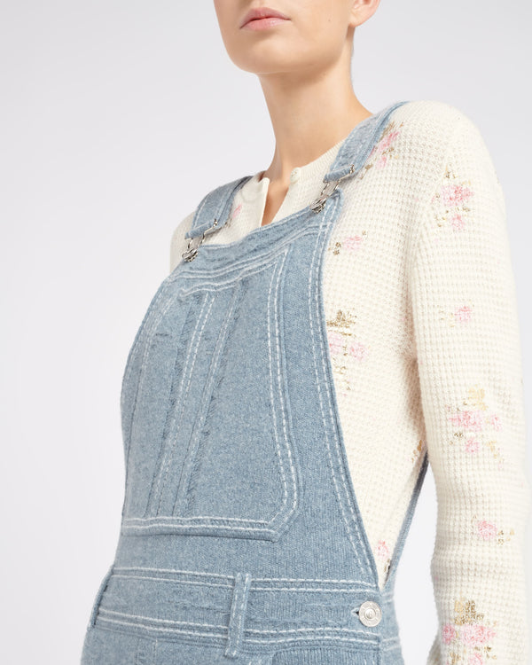 Barrie Salopette Denim En Cachemire Et Coton