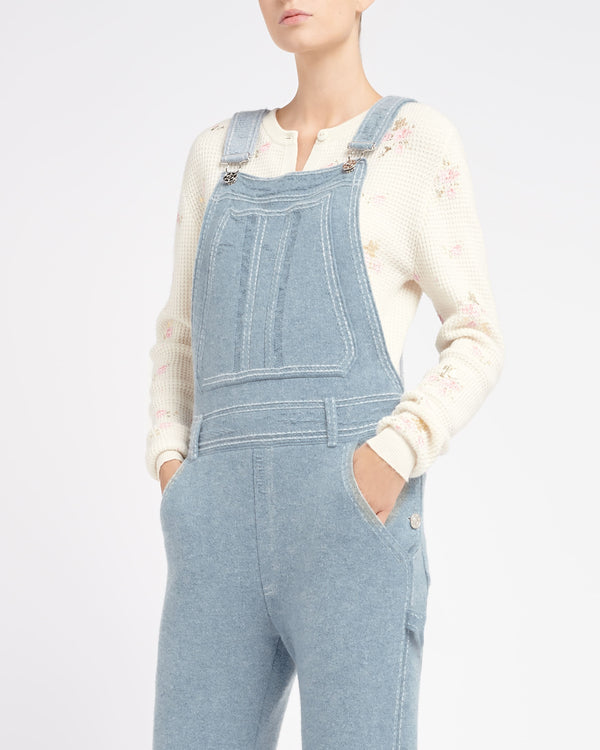 Barrie Salopette Denim En Cachemire Et Coton