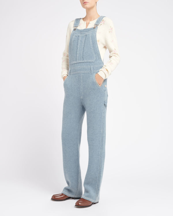Barrie Salopette Denim En Cachemire Et Coton
