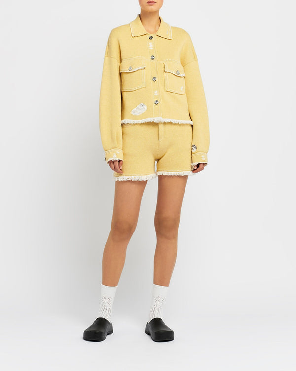 Barrie Short Denim à Franges