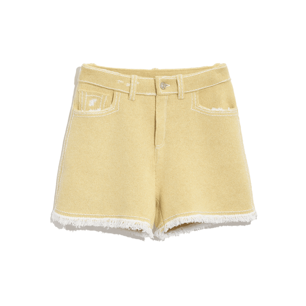 barrie Short Denim à franges