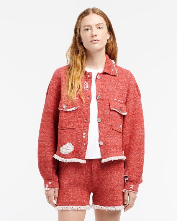 Barrie Short Denim à Franges