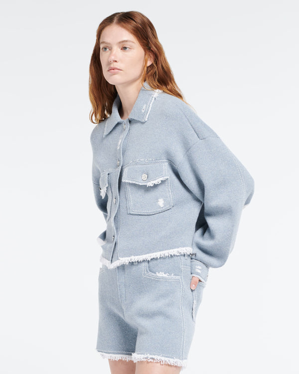 Barrie Short Denim à Franges