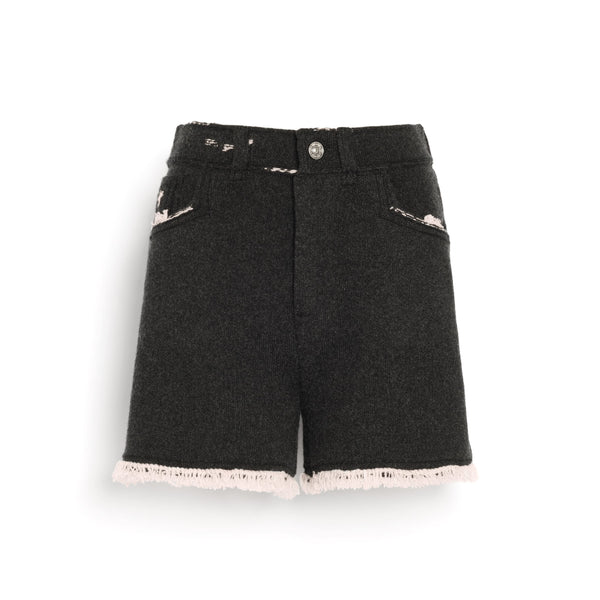 barrie Short Denim à franges