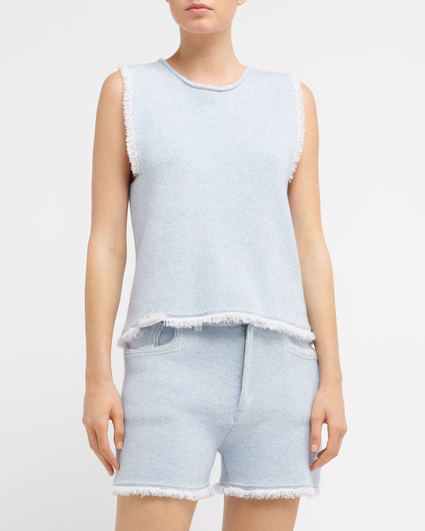 Barrie Short Denim à Franges